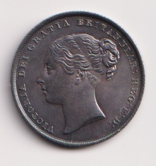 1845 Shilling Queen Victoria Uncirculated S3904