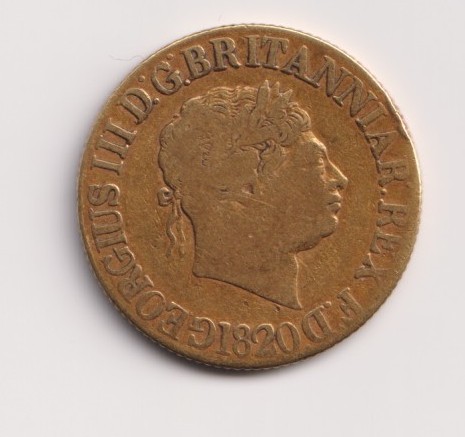 1820 George III Gold Sovereign – Laureate Head & St George and the Dragon, S.3785