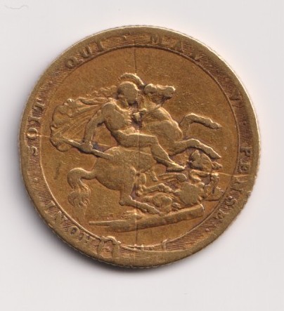 1820 George III Gold Sovereign – Laureate Head & St George and the Dragon, S.3785 - Image 2