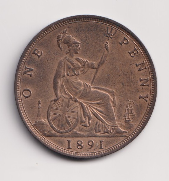 1891 Queen Victoria Bronze Penny – “Bun Head” Young Head Portrait, S.3954 - Image 2