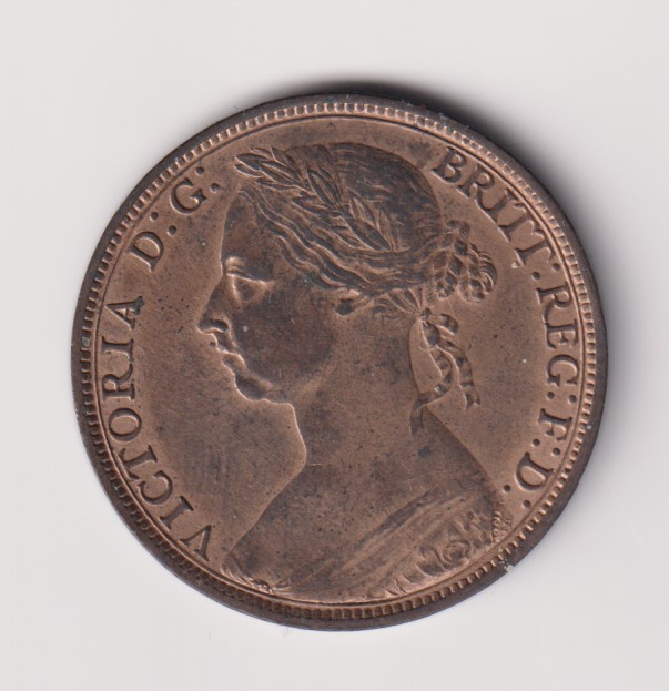 1891 Queen Victoria Bronze Penny – “Bun Head” Young Head Portrait, S.3954