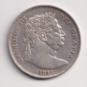 1816 King George III Silver Halfcrown – Laureate Bust & Crowned Shield – Great Recoinage Issue